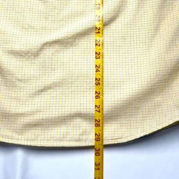 Arizona Jean Co. Mens Size L Yellow Checkered Button-Down Shirt Long Sleeve - Picture 5 of 7